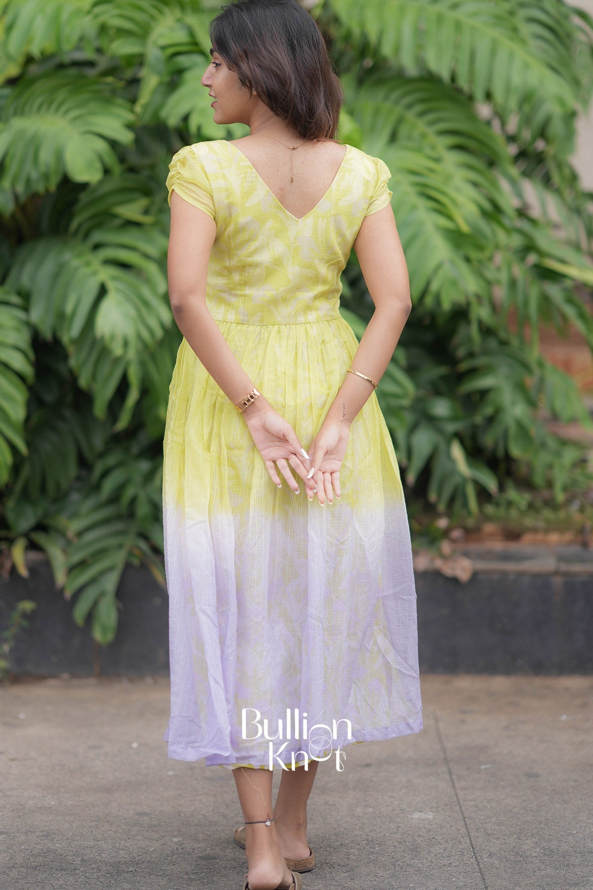 Vasant Vibe Yellow Kota Dress for Elegant Styles