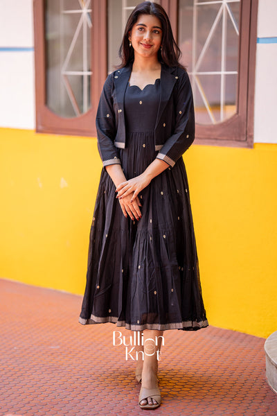Pratima Handloom Midi(Dress) in Black