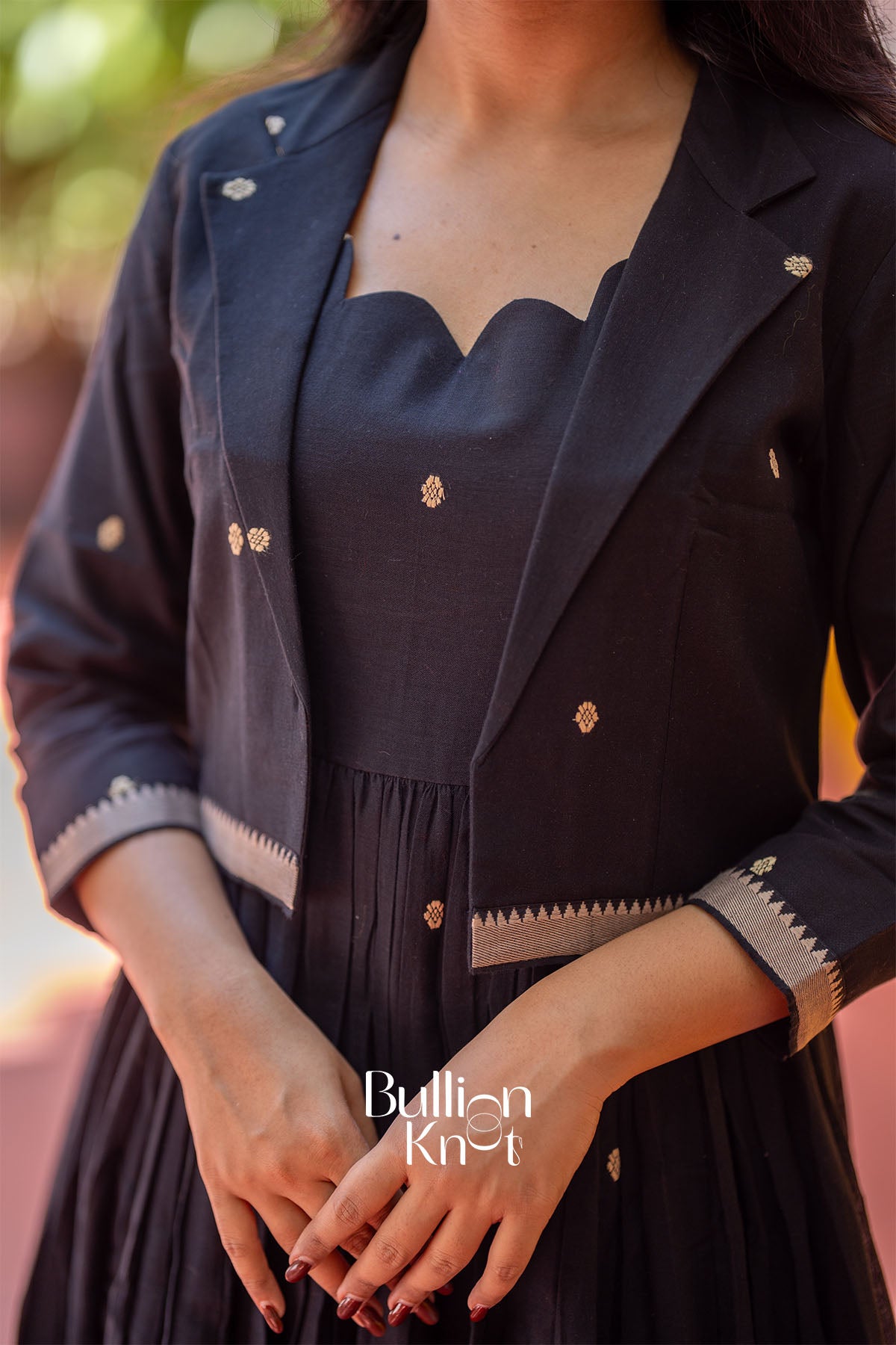 Pratima Handloom Midi(Dress) in Black