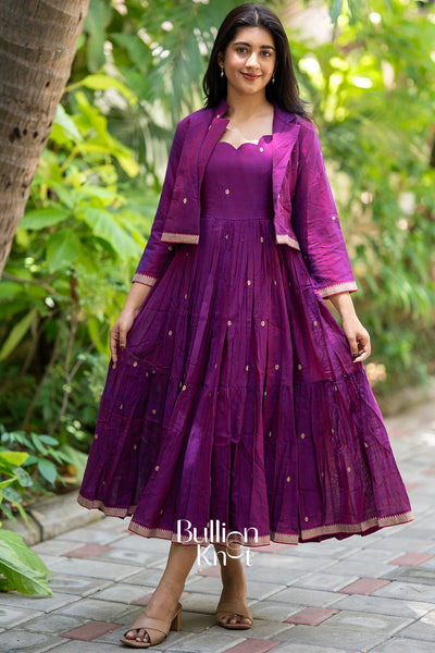 Ridhima Handloom Midi(Dress) in Magenta