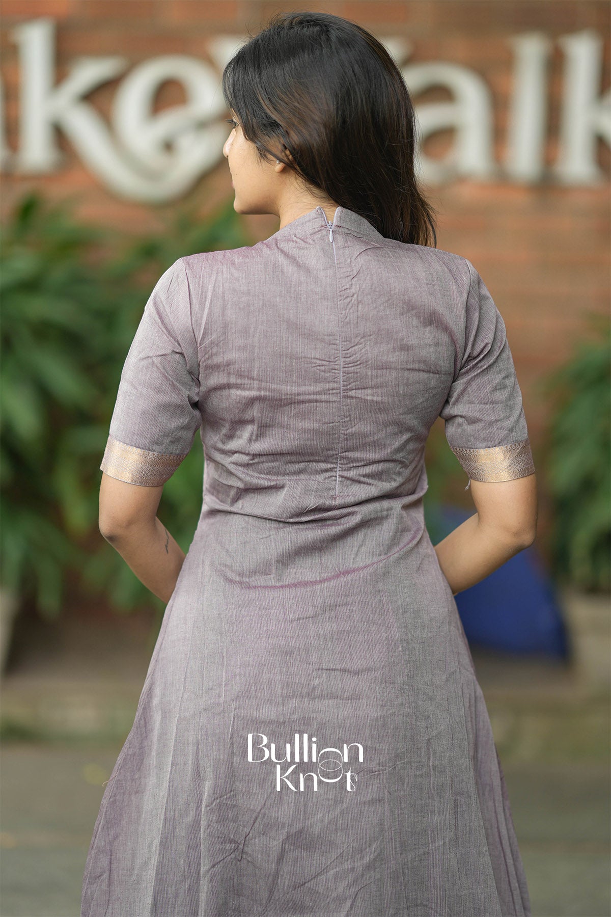 Oviya Handloom Kurta Set (Dress) in Gray