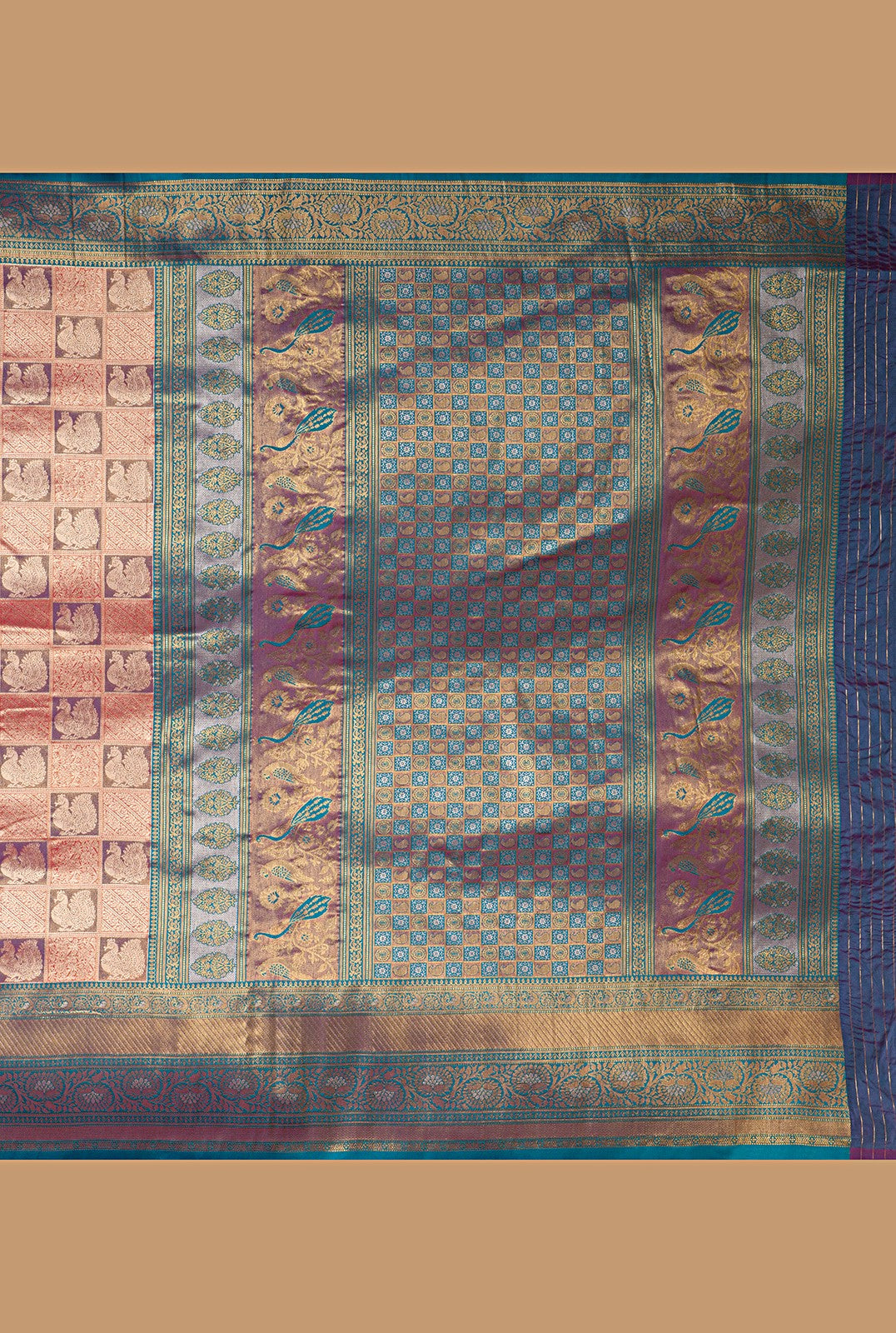 Kanchipuram Silk Tissue Pink Saree
