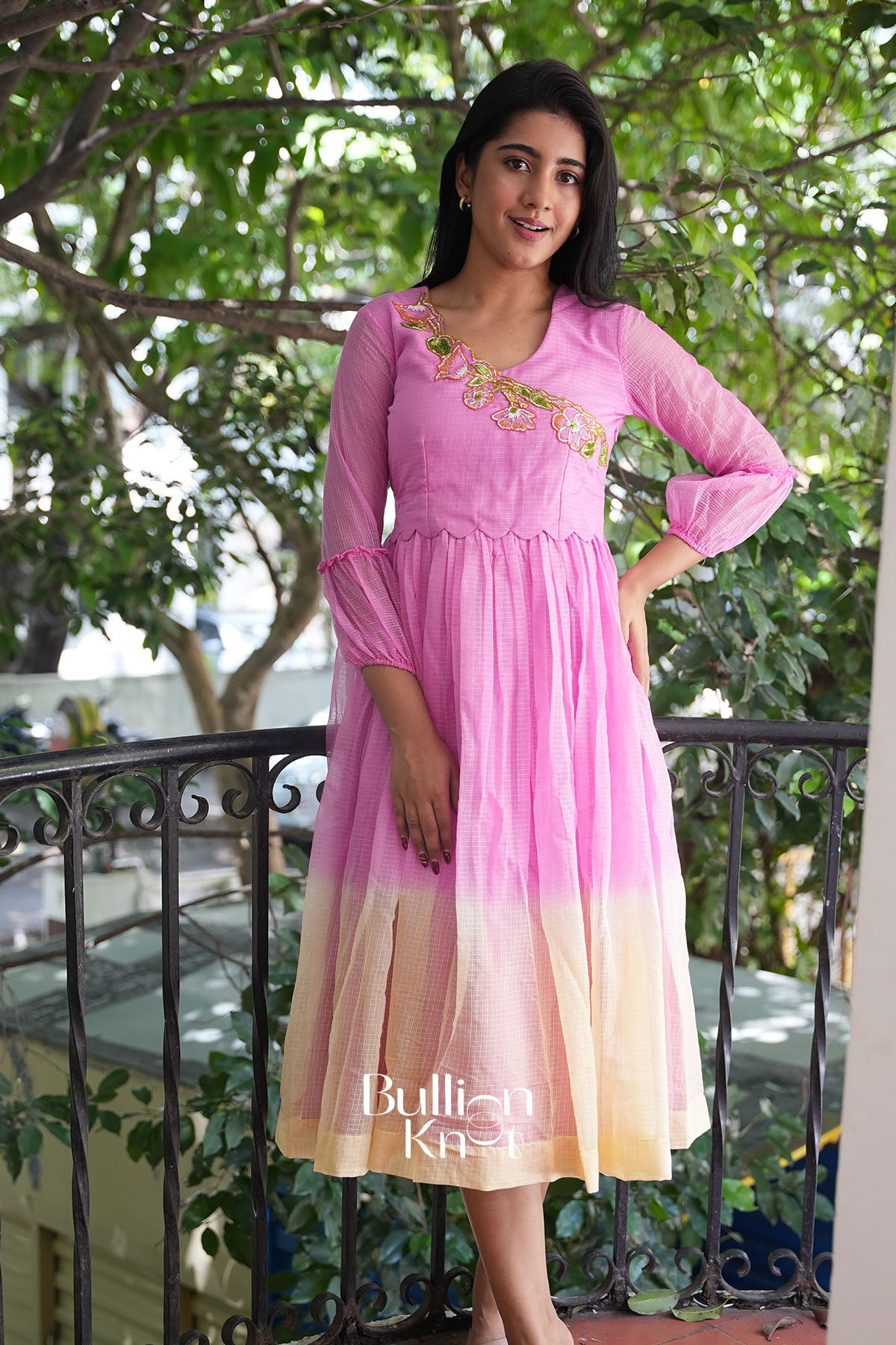 BloomTone Kota Pink Midi Dress