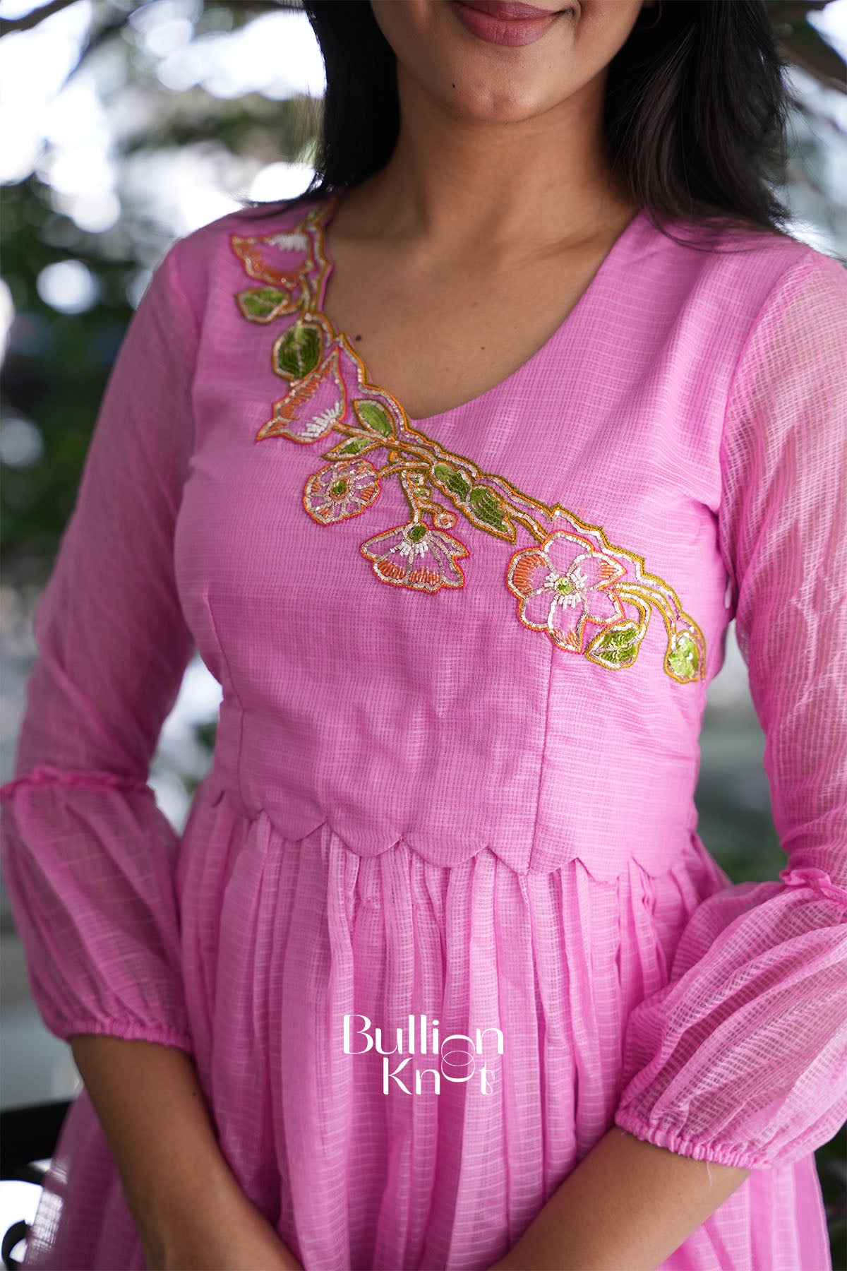 BloomTone Kota Pink Midi Dress