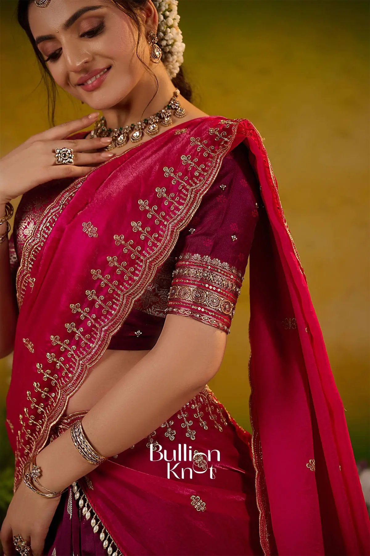 Dityanika Soft Silk Lehenga Set In Wine Pink