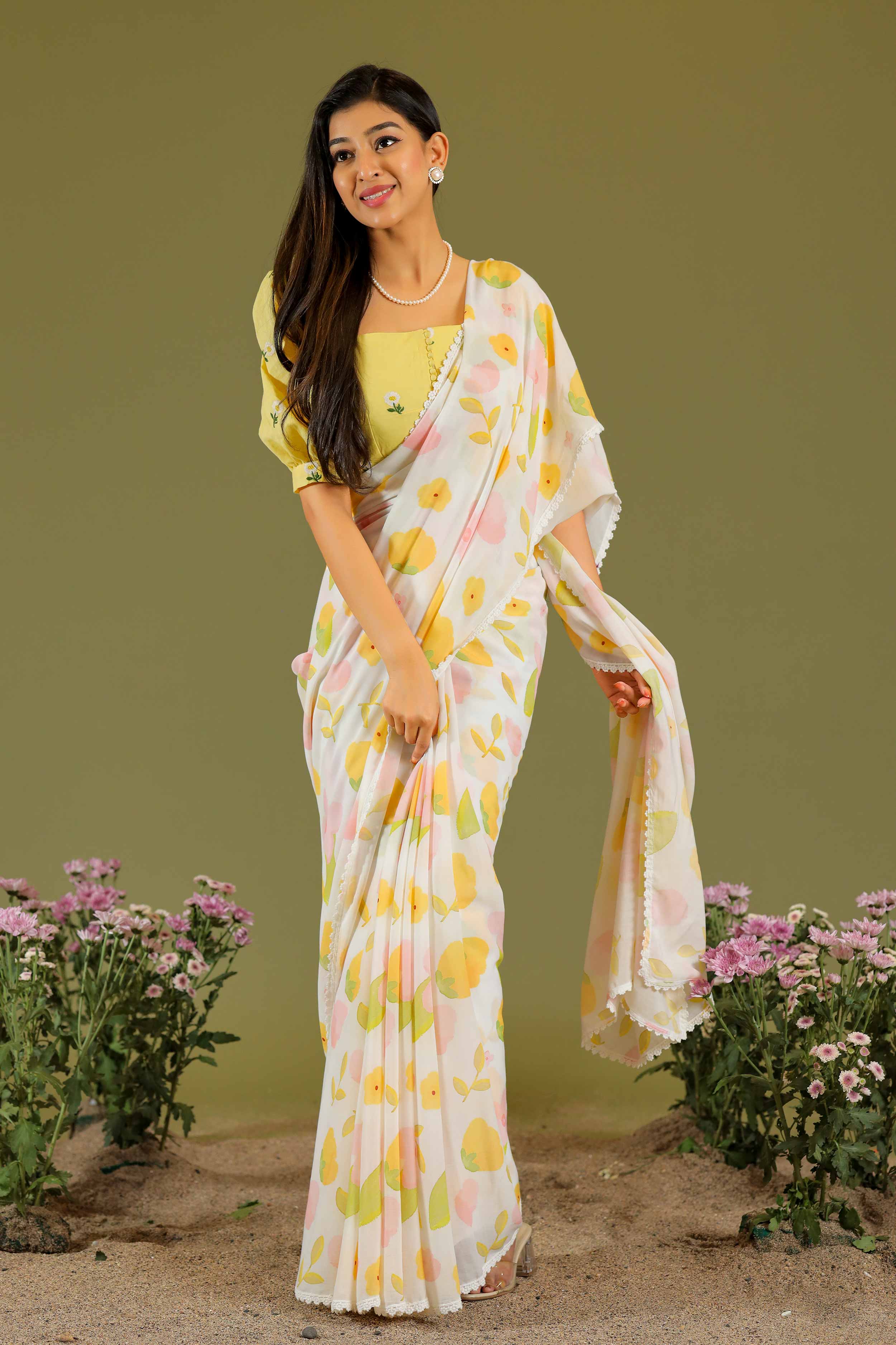 a woman in cotton Saree - Bullionknot