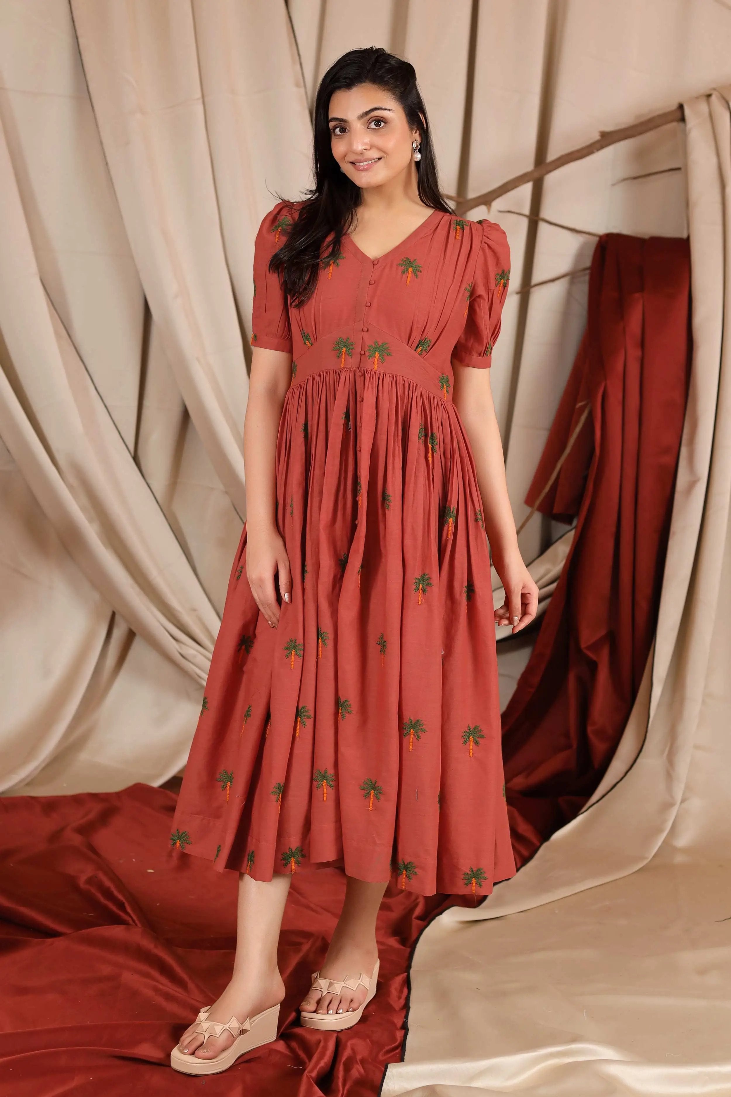 Emily Summer Dress in Sunrise Orange - Bullionknot