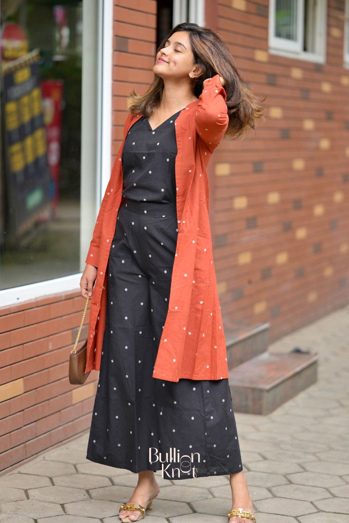 Flame Handloom Office Wear in Black