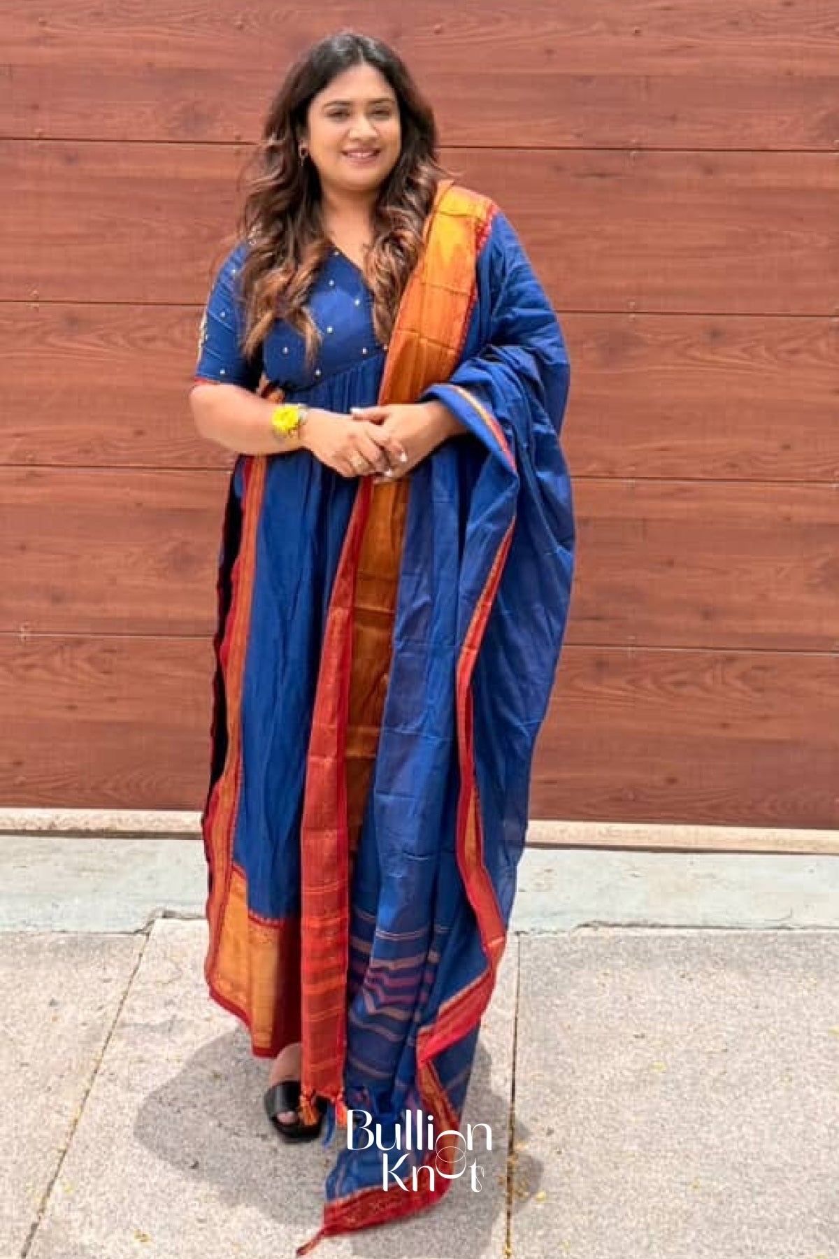 Basude Handloom Blue Suit Set