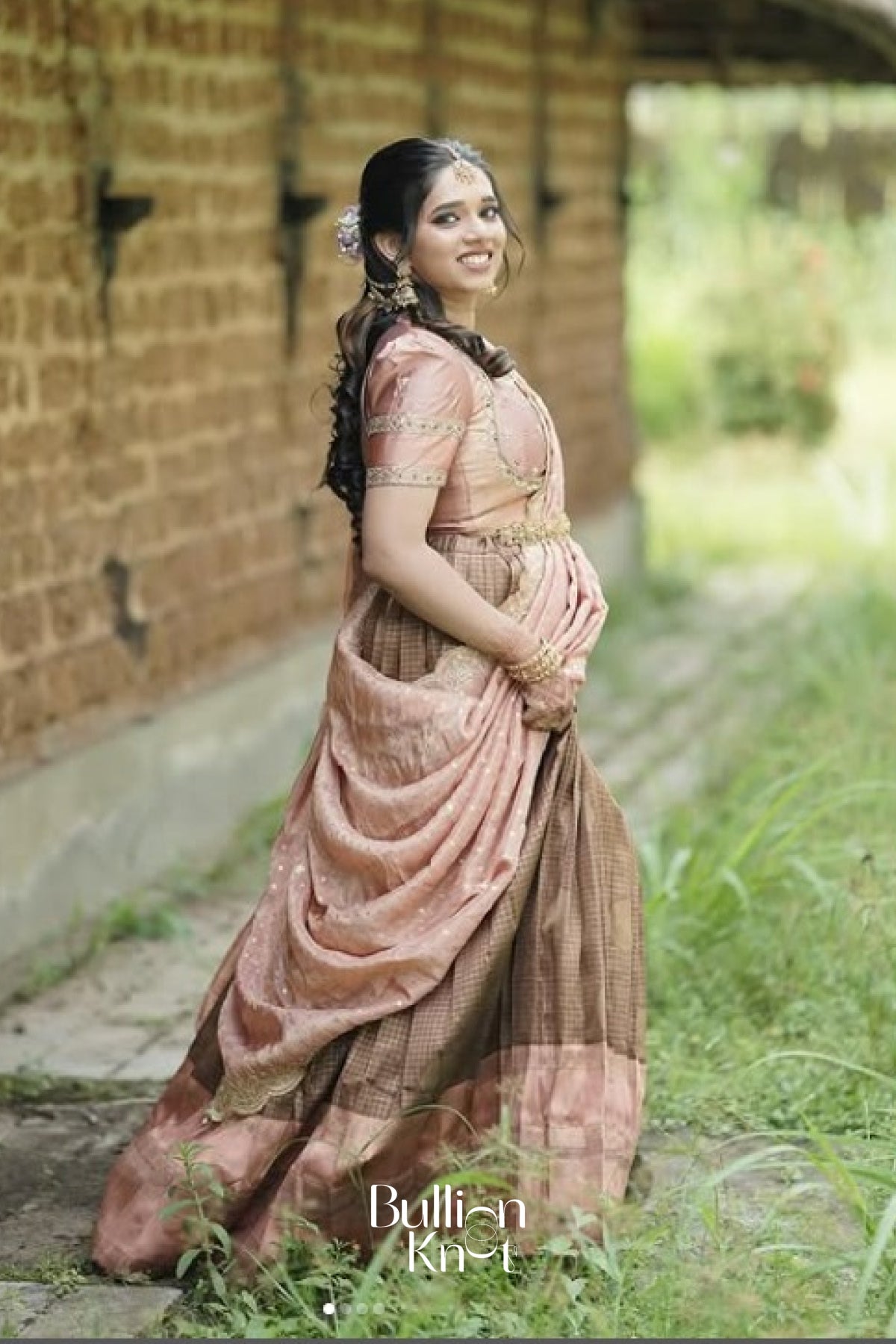 Tamannaah Copper Mirror Work Lehenga Set