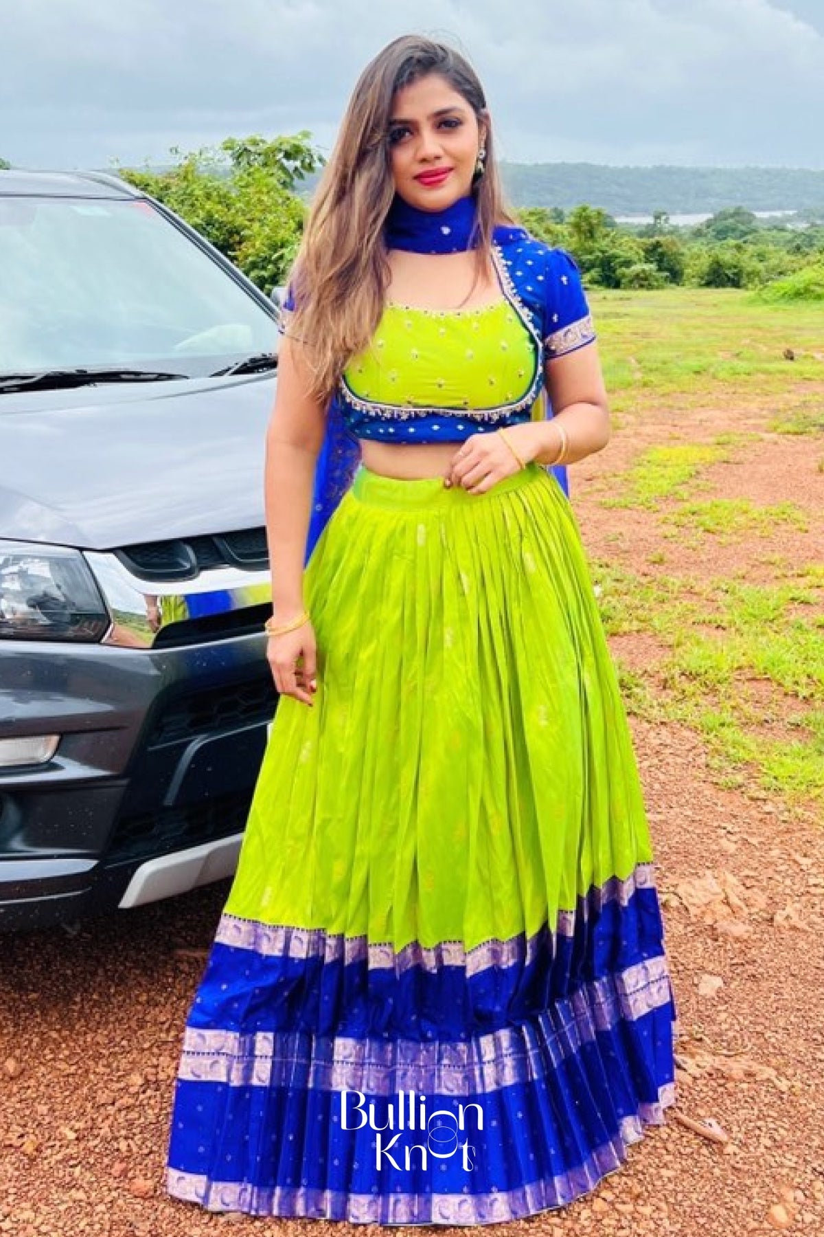 Nishkala Gadval Lime Lehenga Set