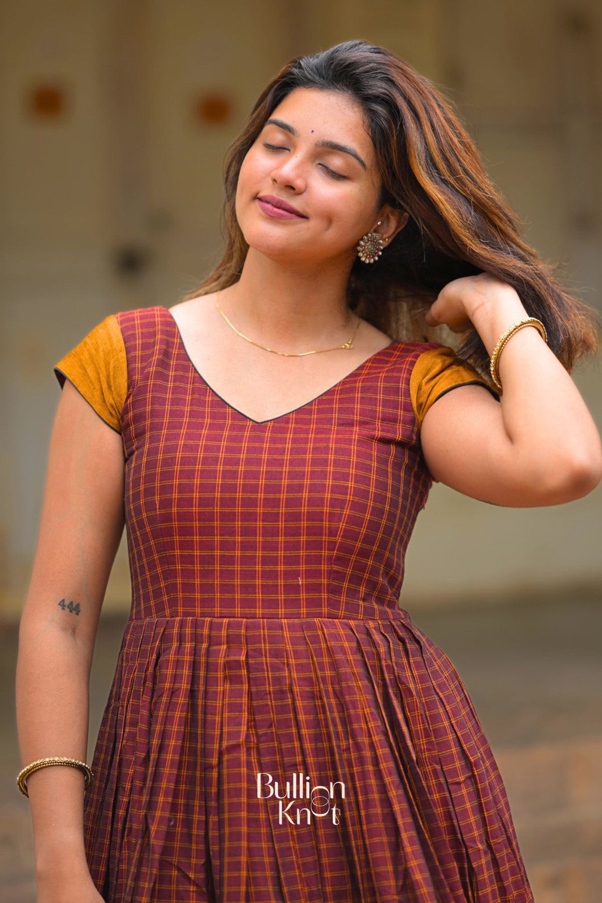 Gajadanta Indo western in Maroon