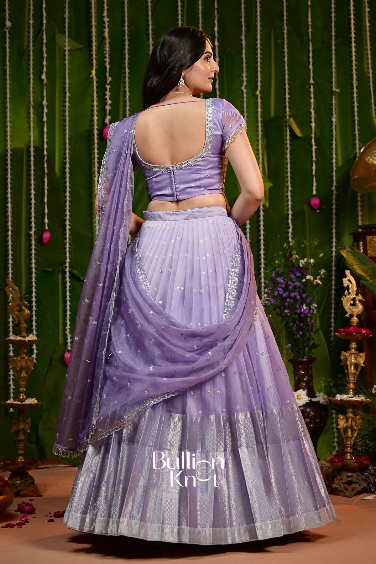 Can Can Skirt + Gaurika Purple Organza Lehenga Set for Special Occasions