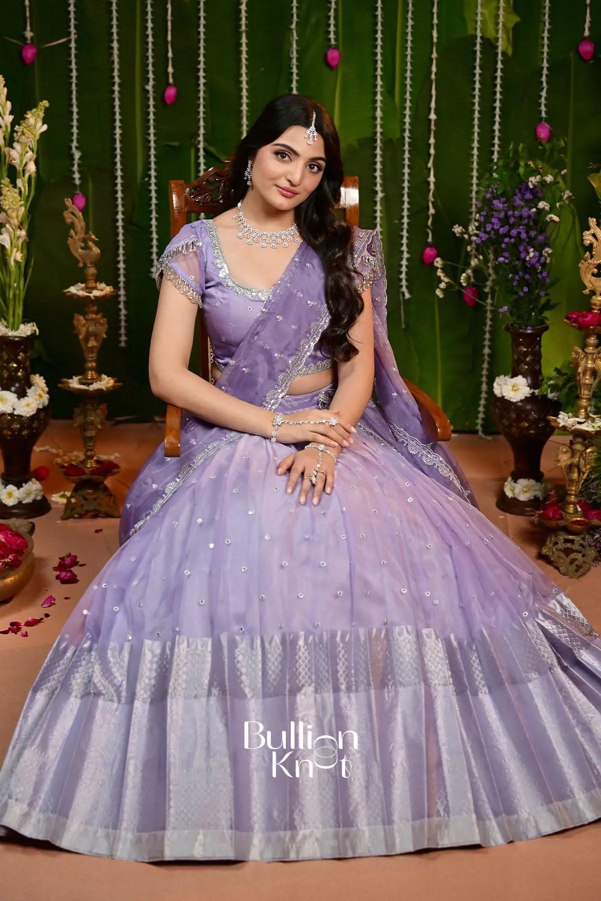 Gaurika Purple Organza Lehenga Set