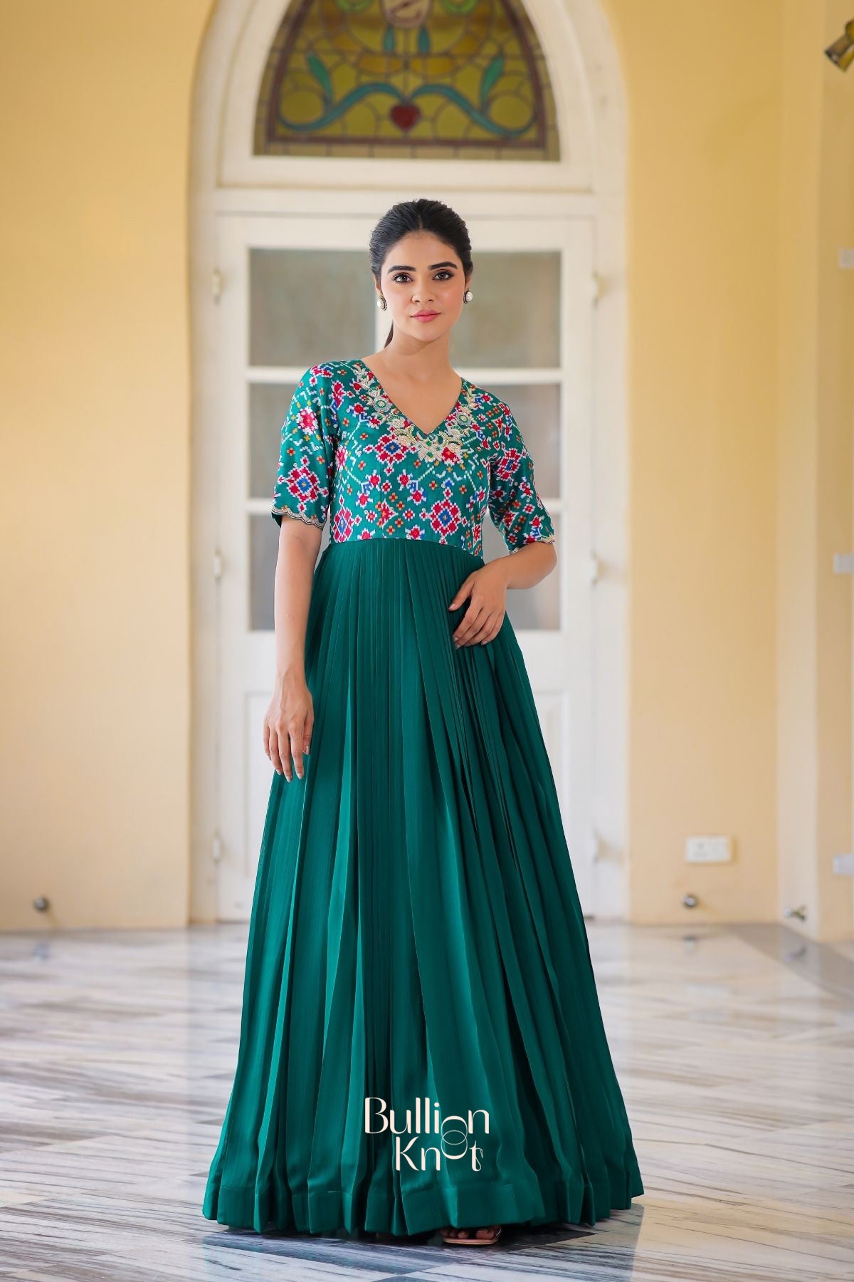 Gehna Patola Maxi (Dress) in Green
