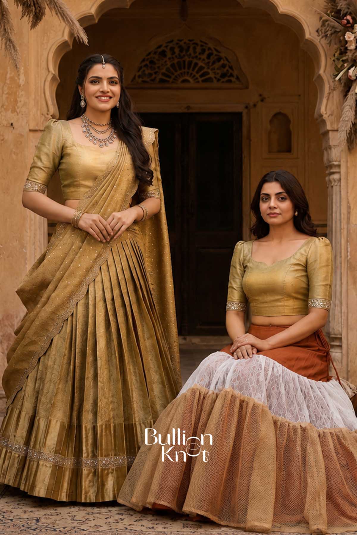 Can Can Skirt and Swarnamayi Kanjivaram Bundle