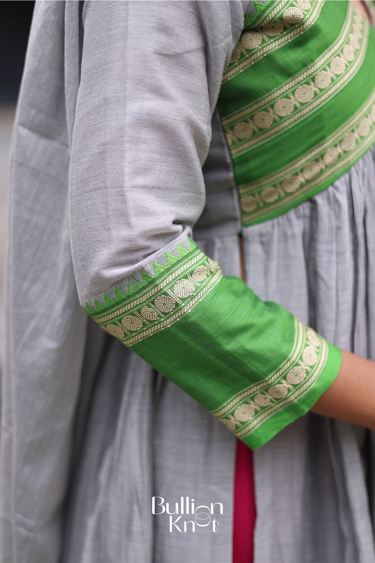 Tilakam Handloom Kurta Set In Grey
