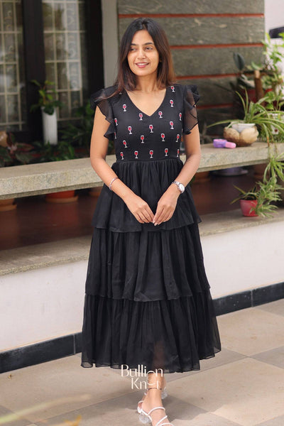 Gothic Chinnon Midi (Dress) in Black