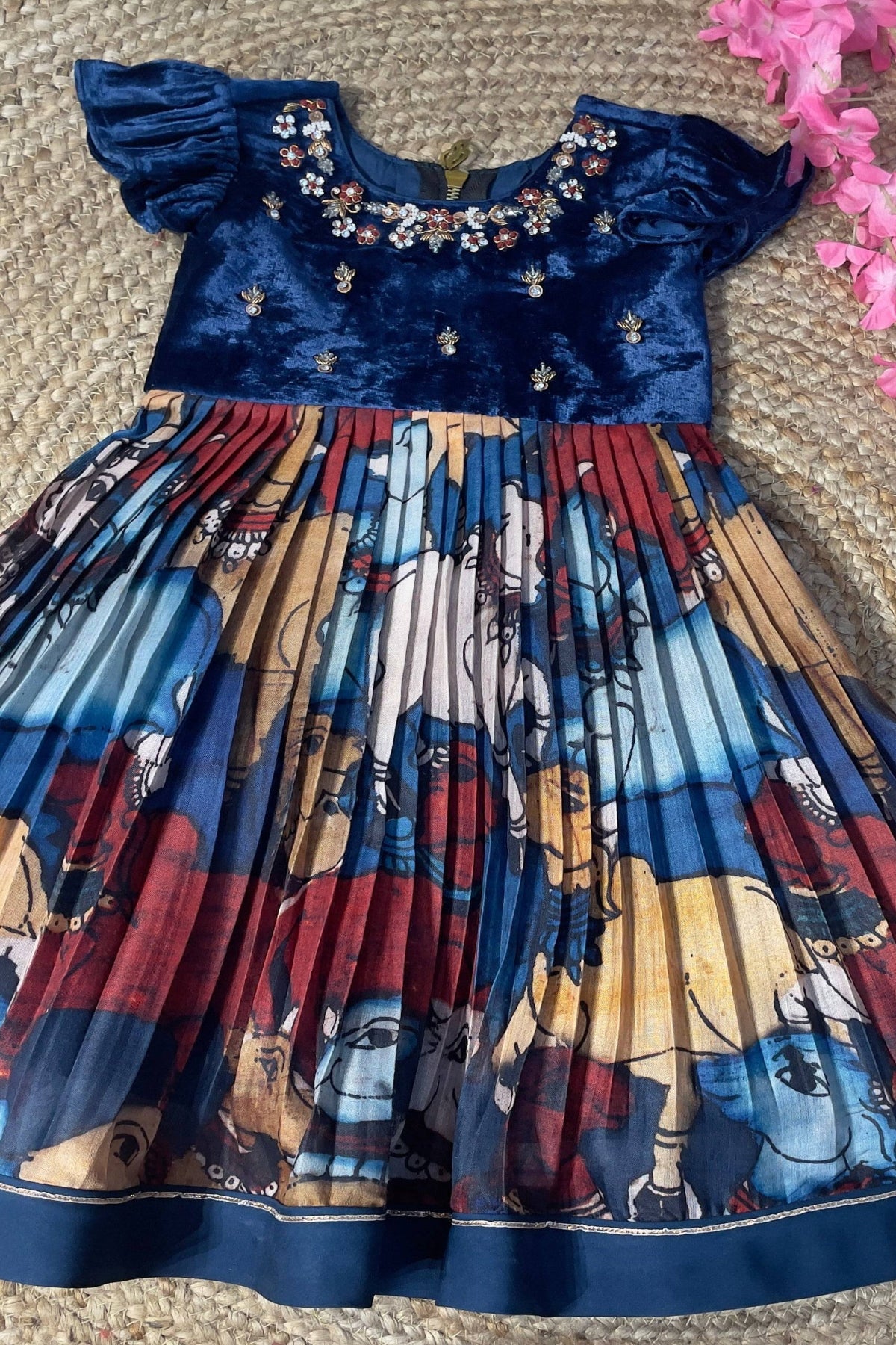 Baby Nirvana Kalamkari Frock - Bullionknot