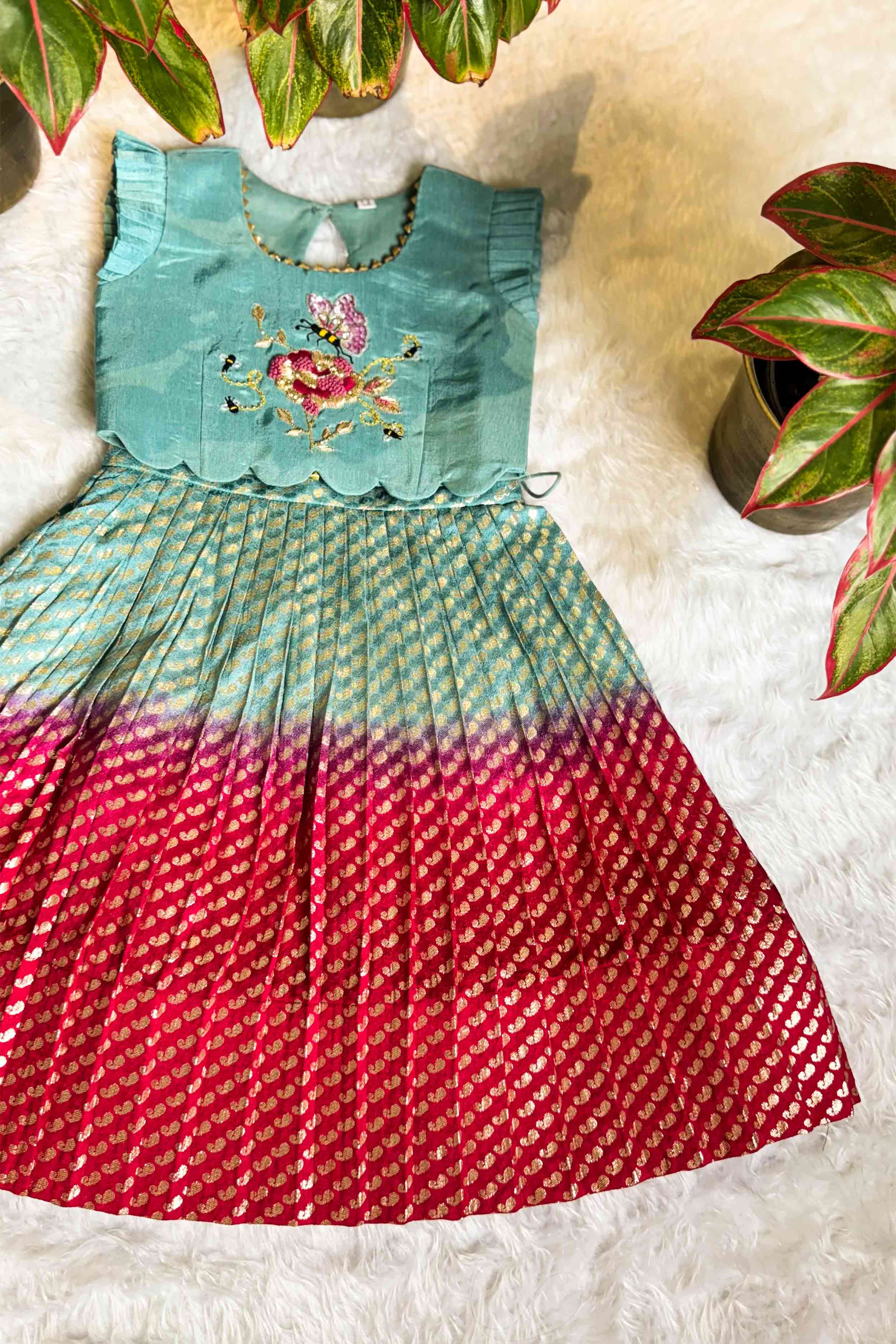 Buy the Baby Raspberry Lehenga choli for kids in India