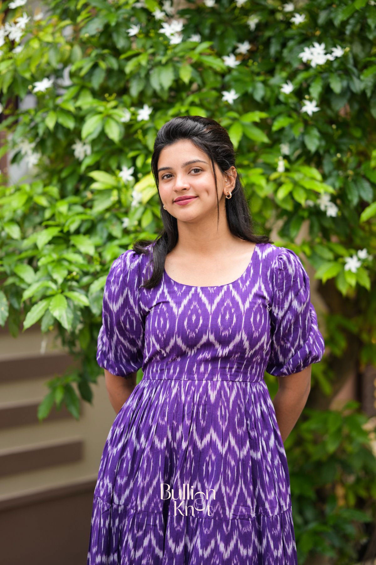 Ikkashi Ikkat Midi (Dress) in Violet