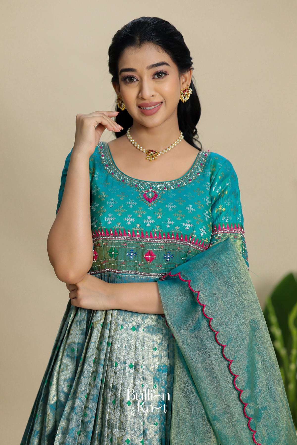 Jyoti Patola Zari (Dress) in Turquoise