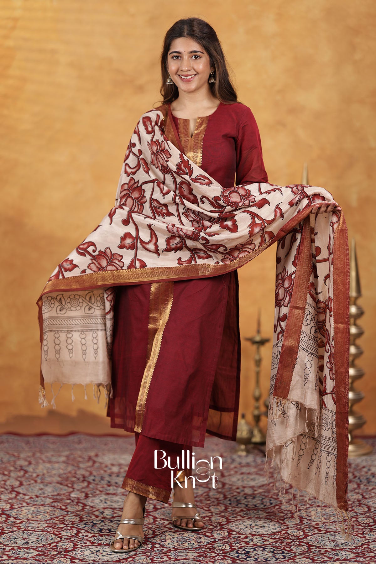 Red Charmi Handloom Kurta Set