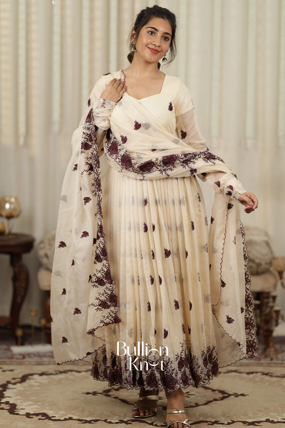 Shamisha kota embroiderd Anarkali Set