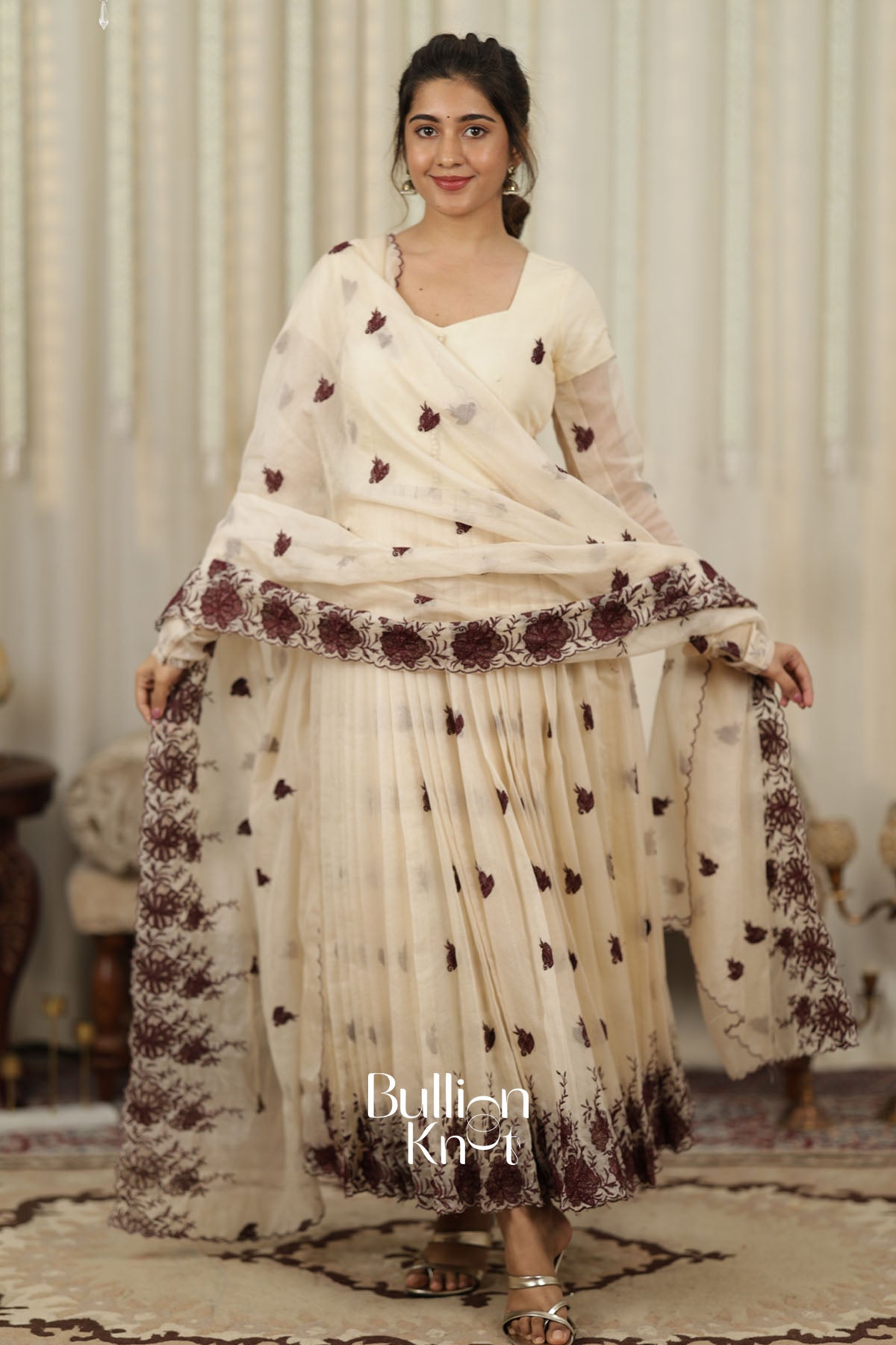 Shamisha kota embroiderd Anarkali Set