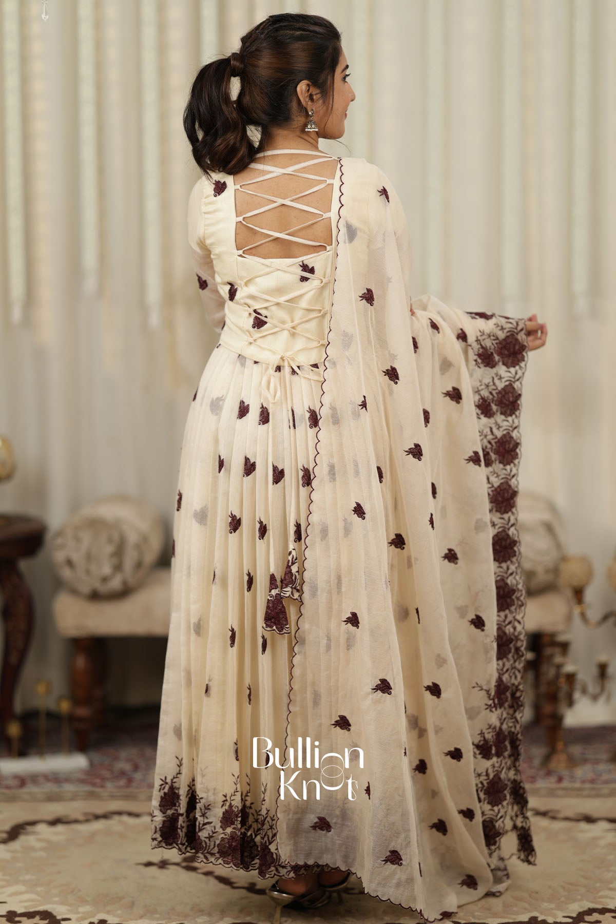 Shamisha kota embroiderd Anarkali Set