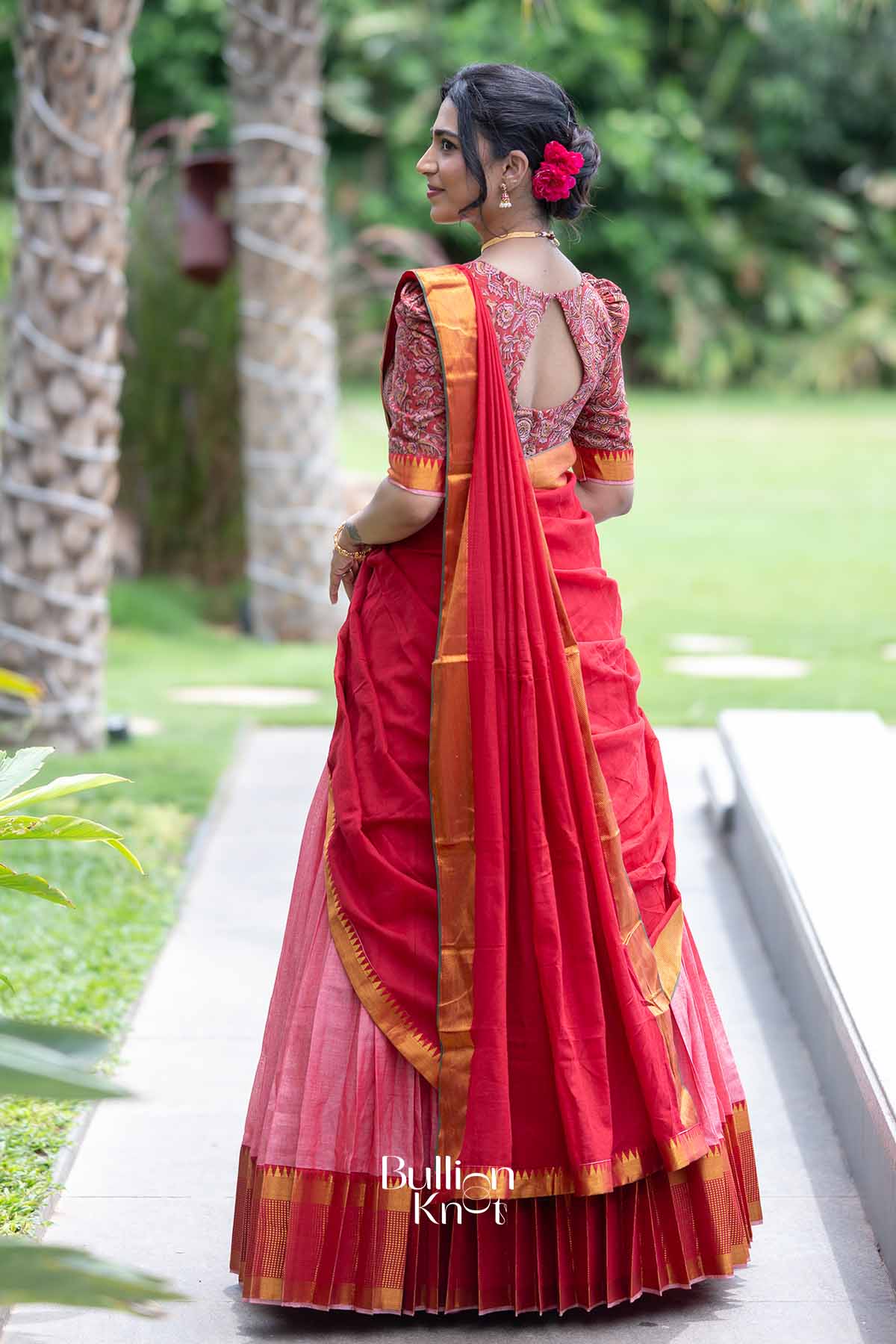 Kumkum | Pink Handloom Half Saree | Festive Radiance