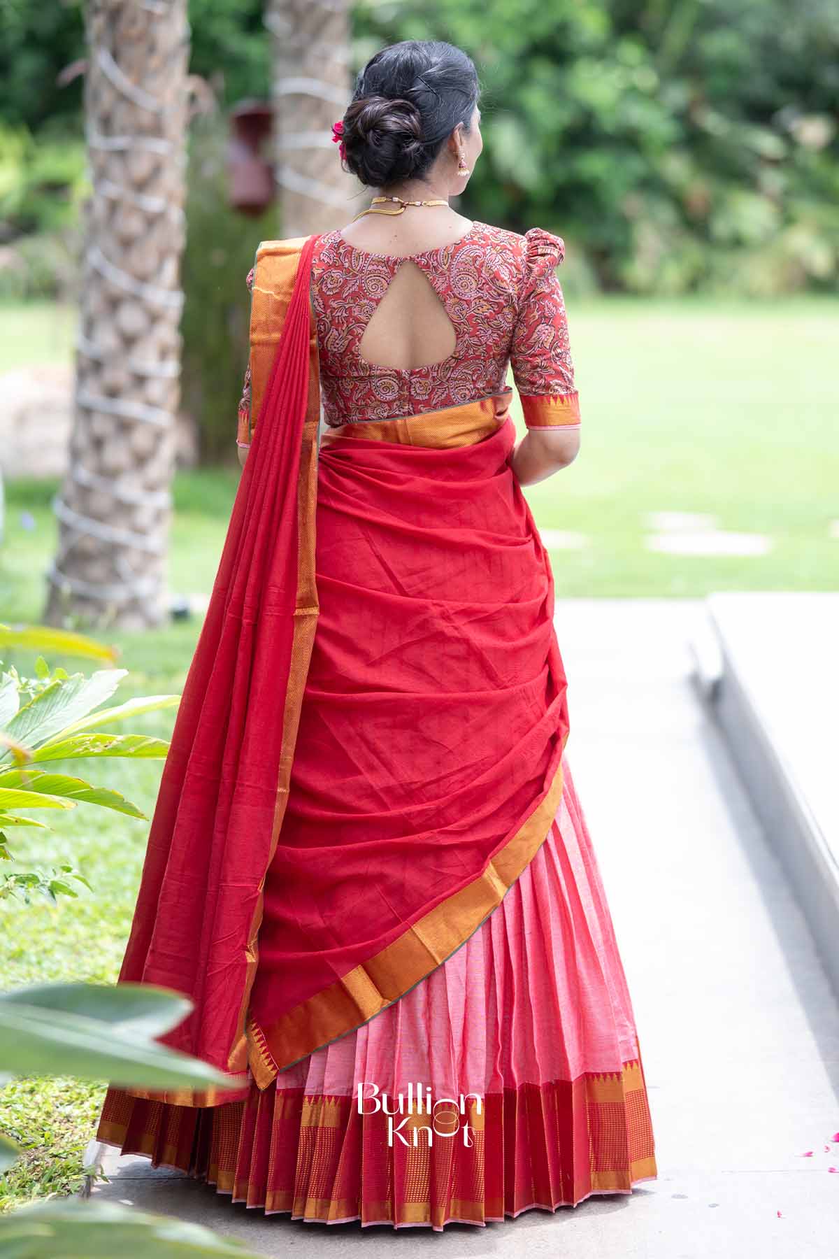 Kumkum | Pink Handloom Half Saree | Festive Radiance