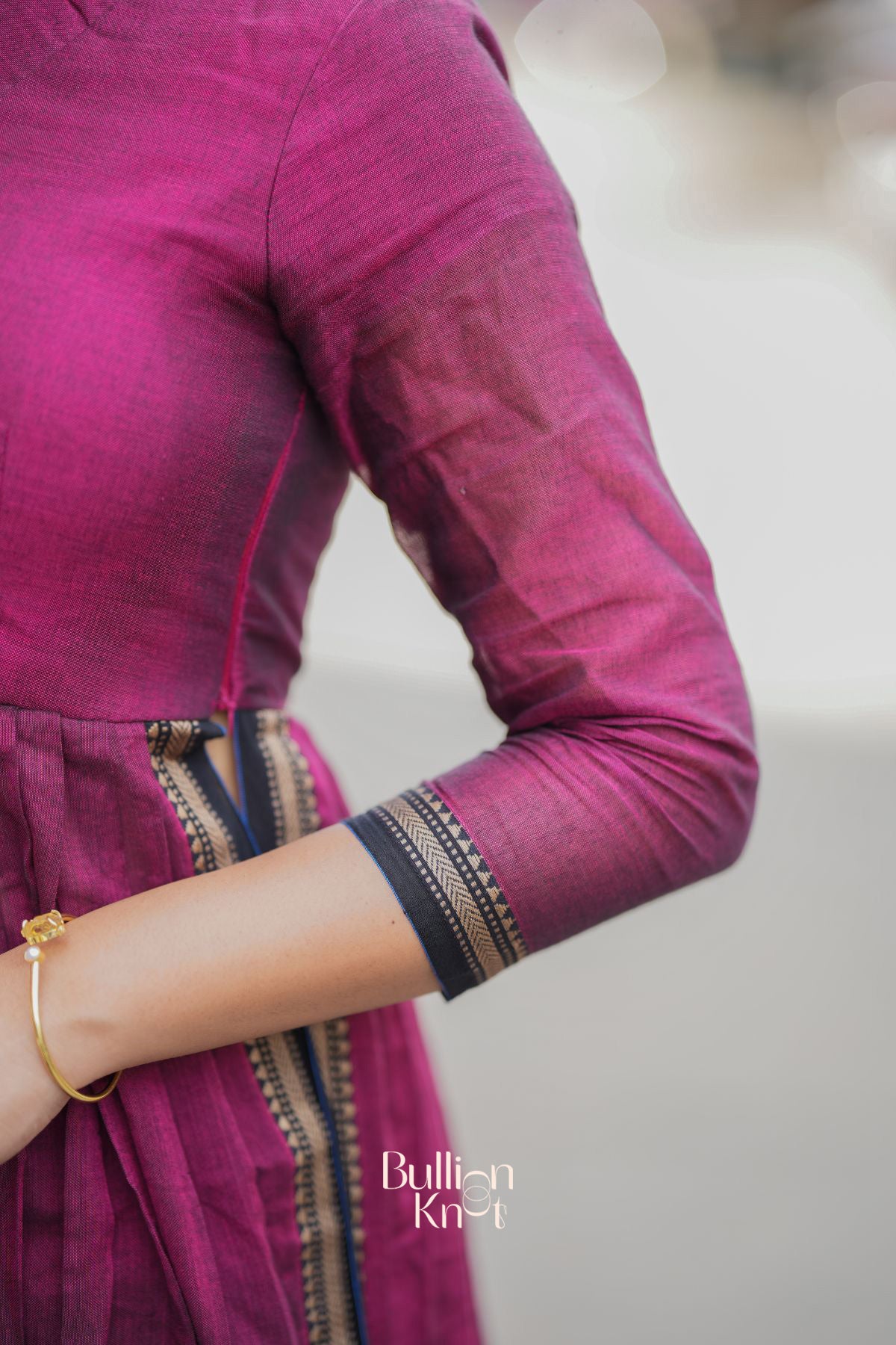 Kasturi Handloom Kurta Set in Maroon