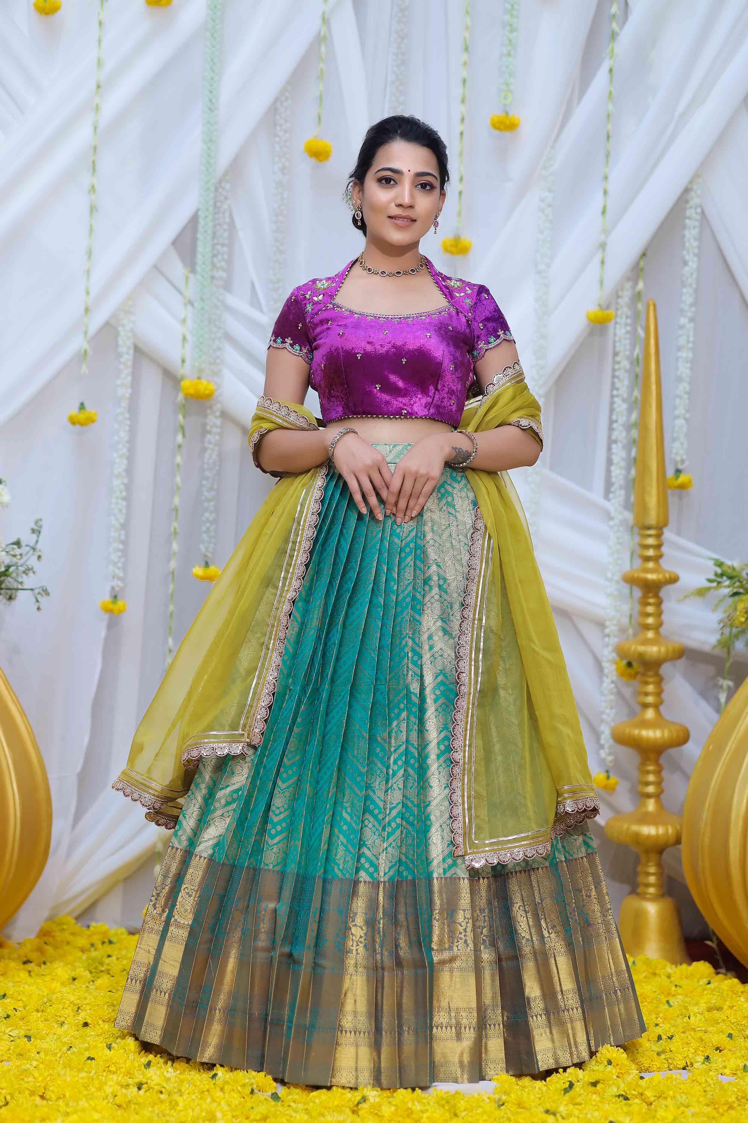 Traditional Kaveri Lehenga Set with floral decor