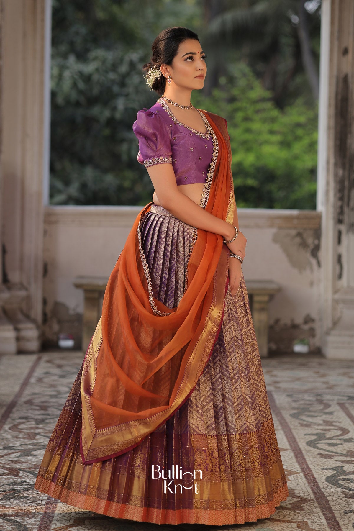 Kotarani Banarasi Lehenga Set in Lavender