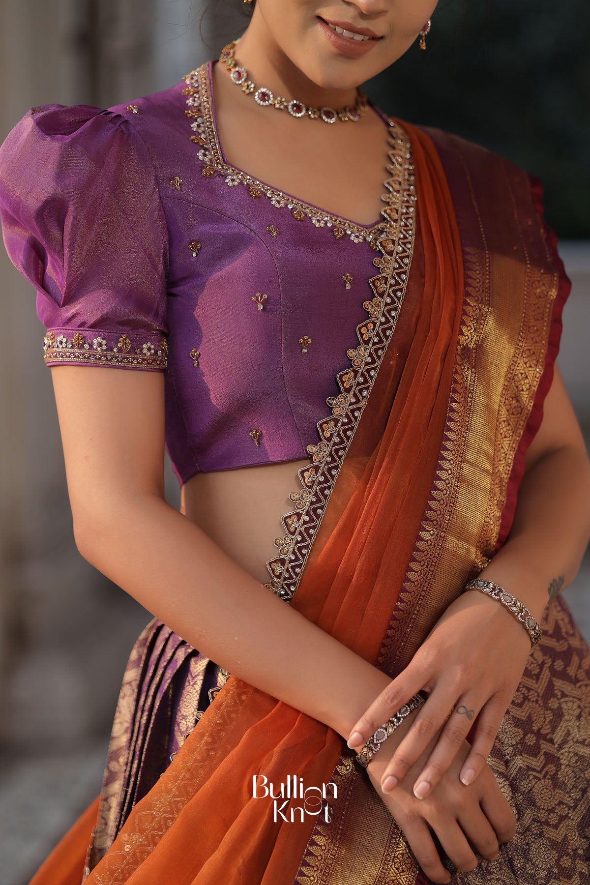 Kotarani Banarasi Lehenga Set in Lavender