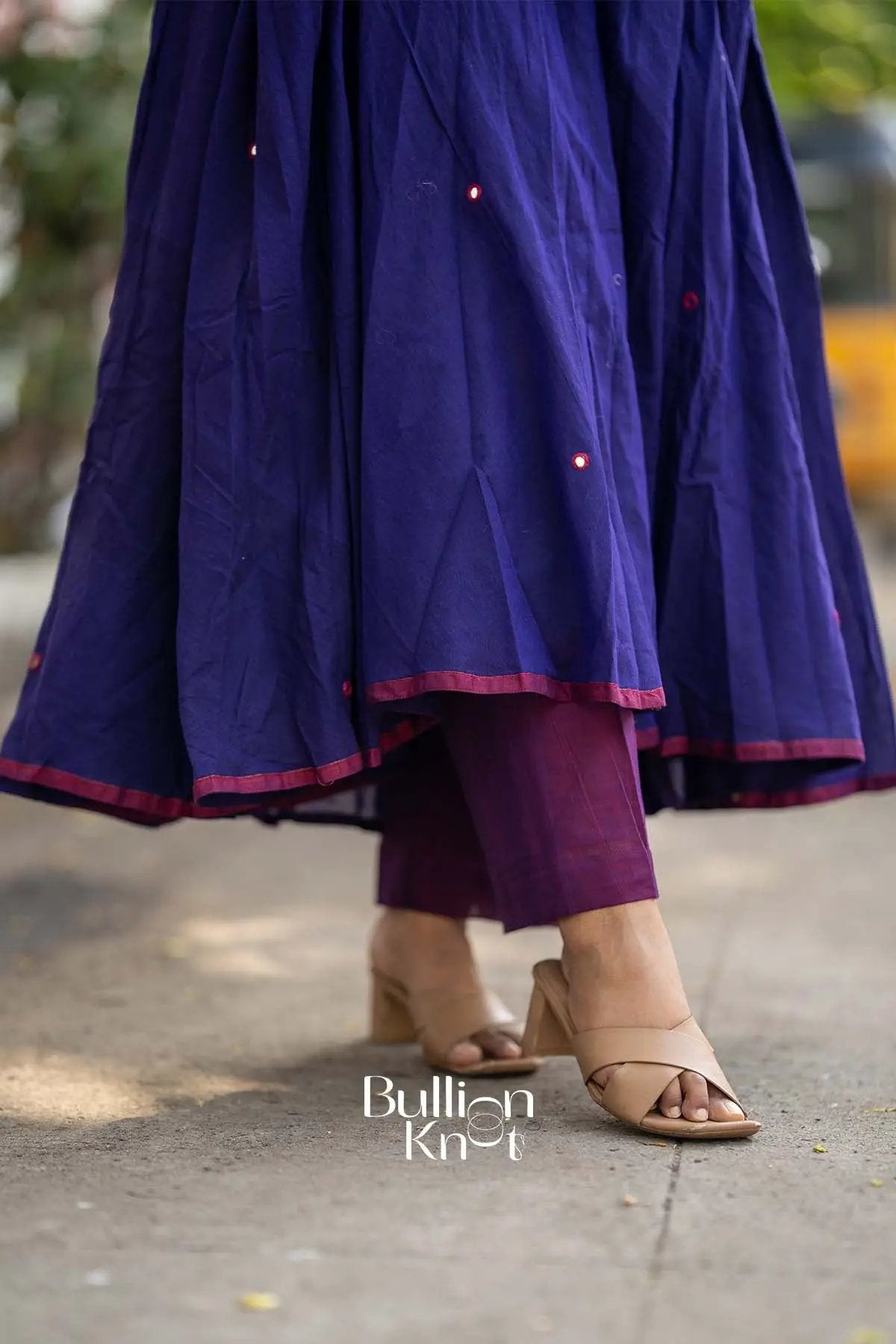 Kumari Blue Handloom Anarkali Dress