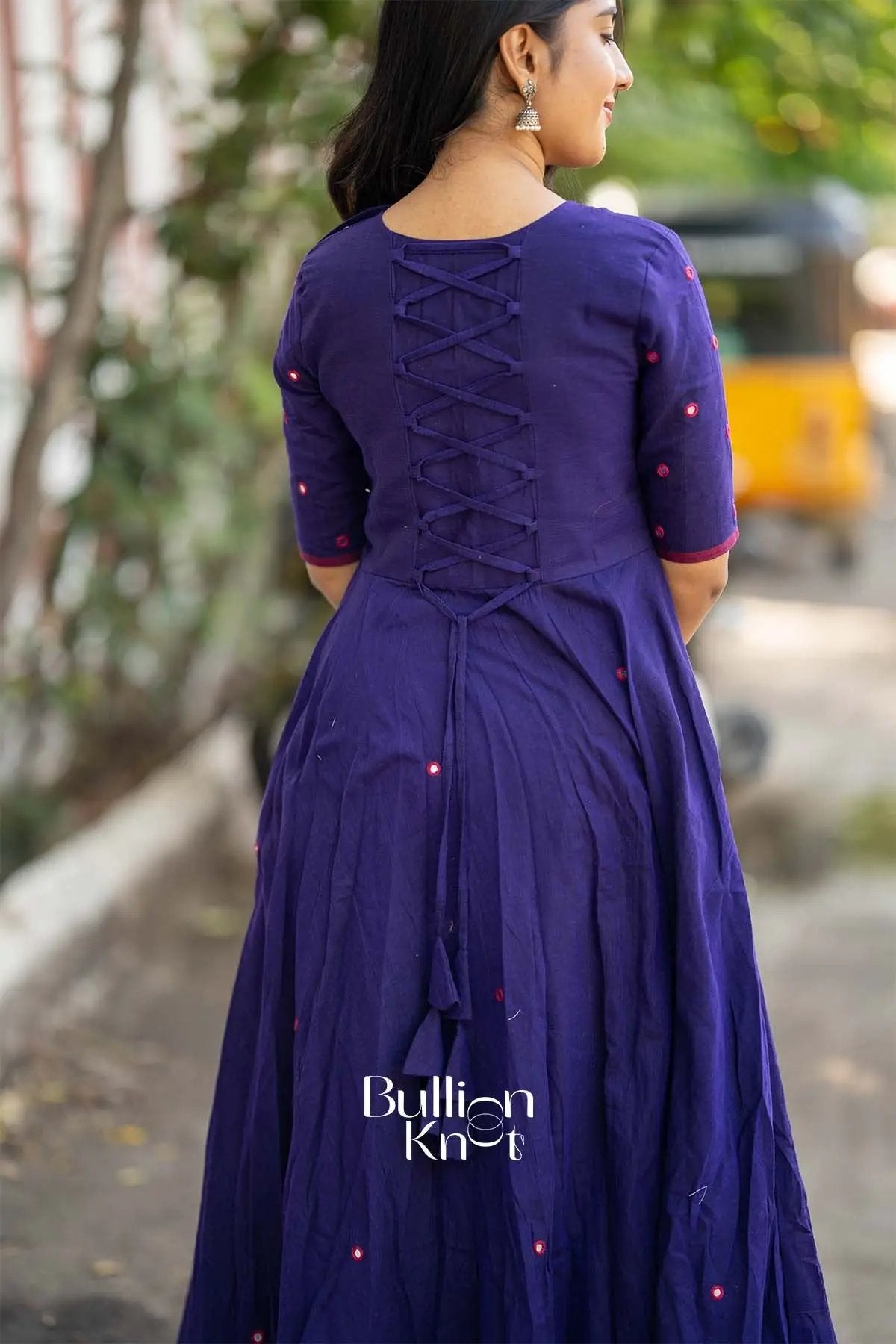 Kumari Blue Handloom Anarkali Dress