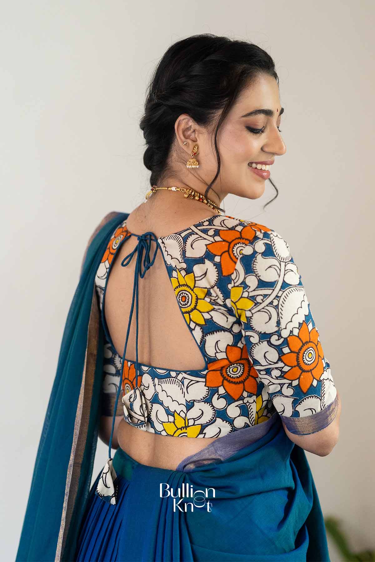 Morpankh | Indigo Handloom Half Saree| Festive Elegance