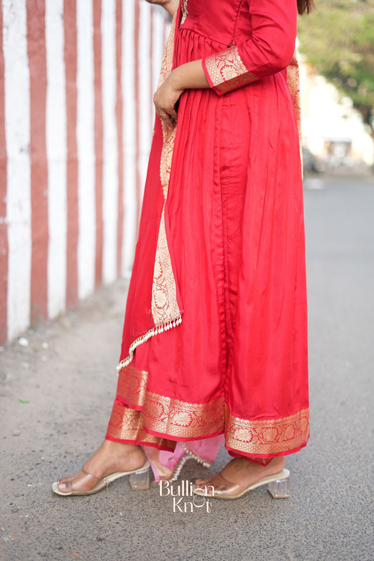 Madhubala Silk Kurta Set in Red