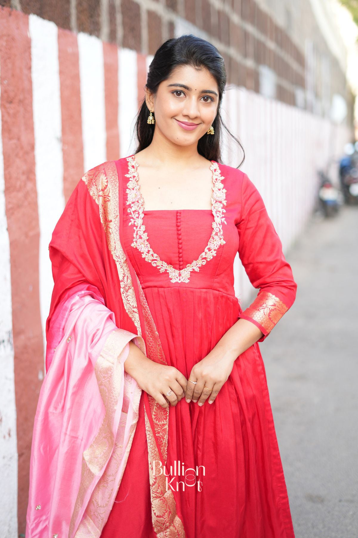Madhubala Silk Kurta Set in Red