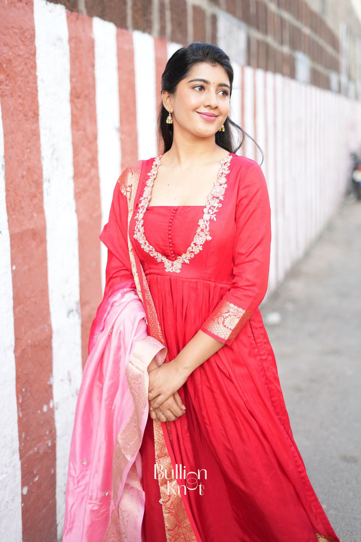 Madhubala Silk Kurta Set in Red