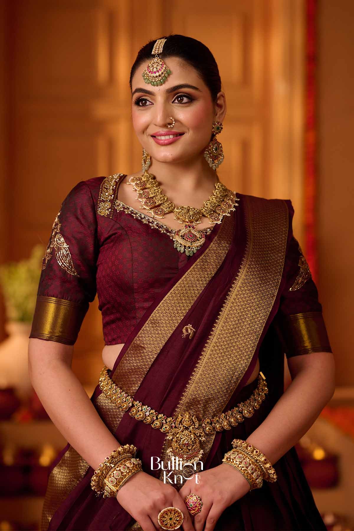 Mahira | Soft Silk Zari Weave Deep Maroon Wine Lehenga Set for Royal Receptions