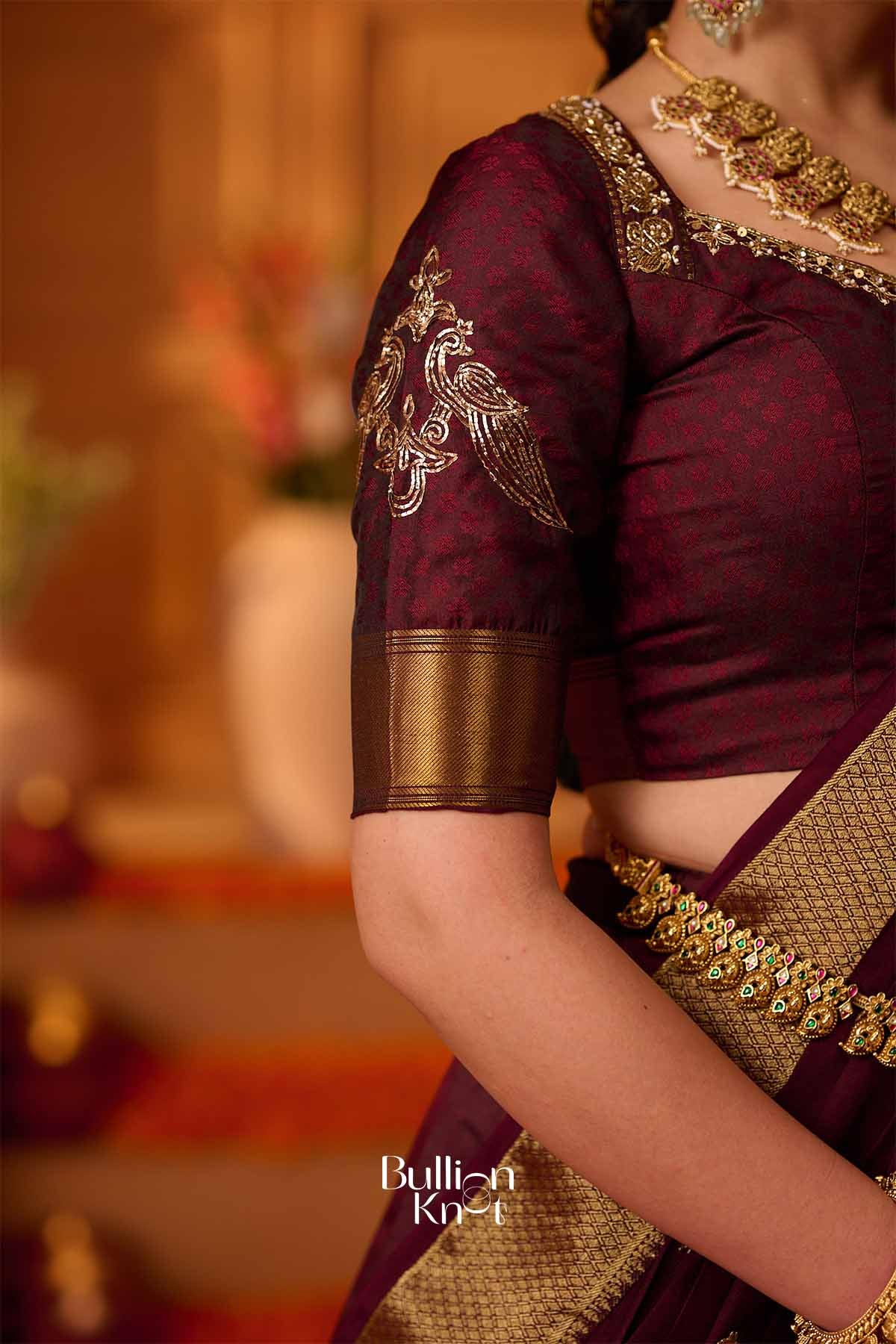 Mahira | Soft Silk Zari Weave Deep Maroon Wine Lehenga Set for Royal Receptions