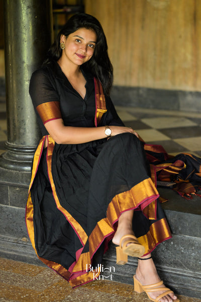 Malini Handloom Suit Set in Black