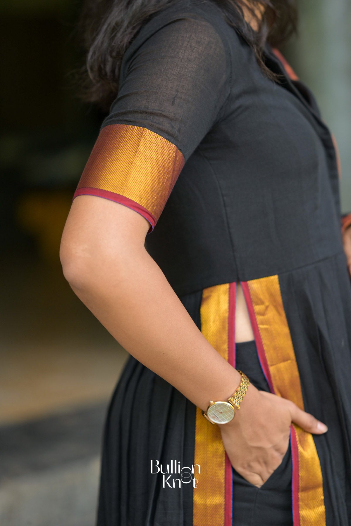 Malini Handloom Suit Set in Black
