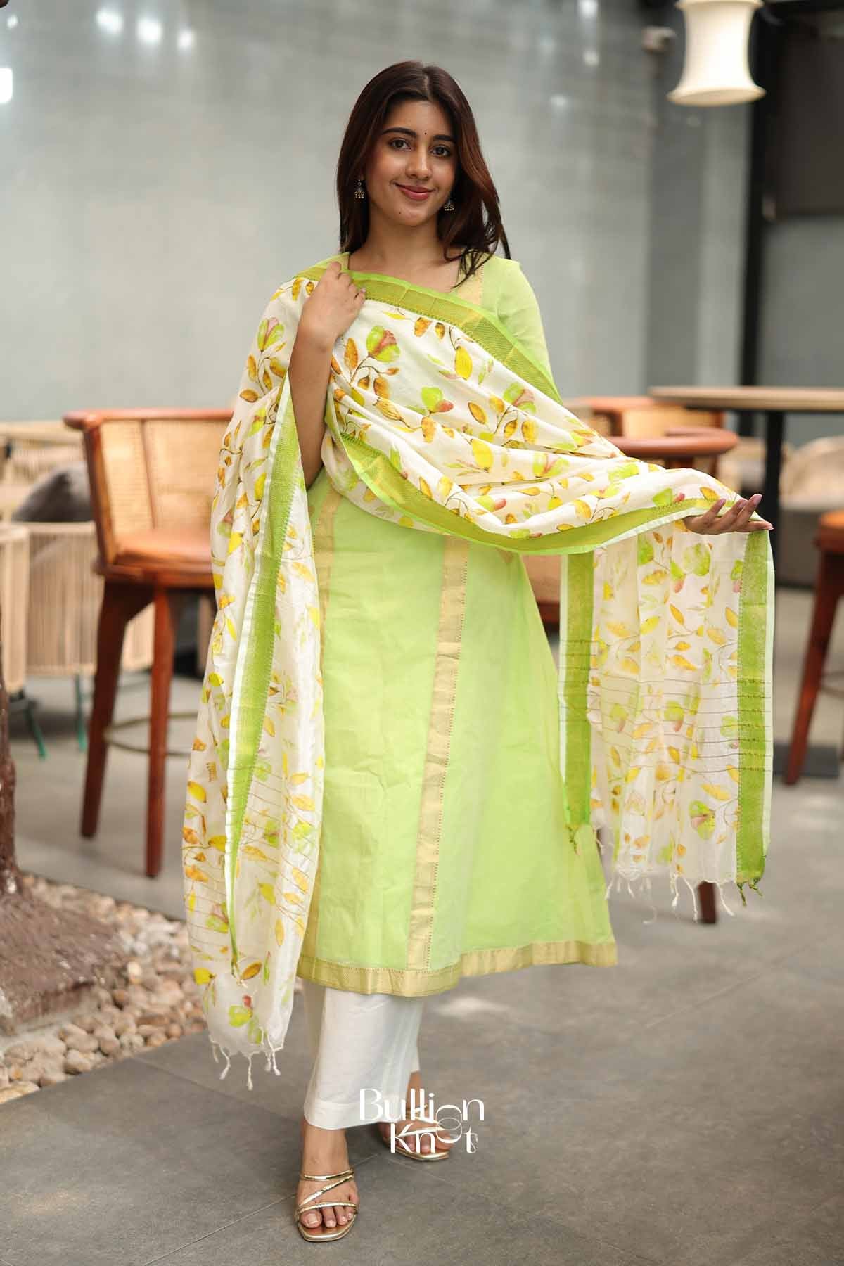 Mintara | Lime A-line Manglagauri Suit Set