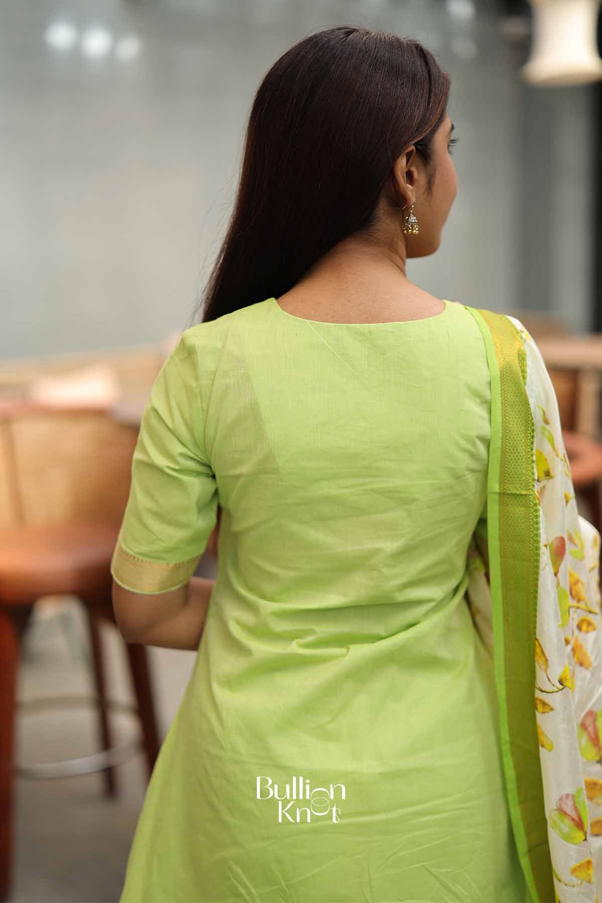 Mintara | Lime A-line Manglagauri Suit Set