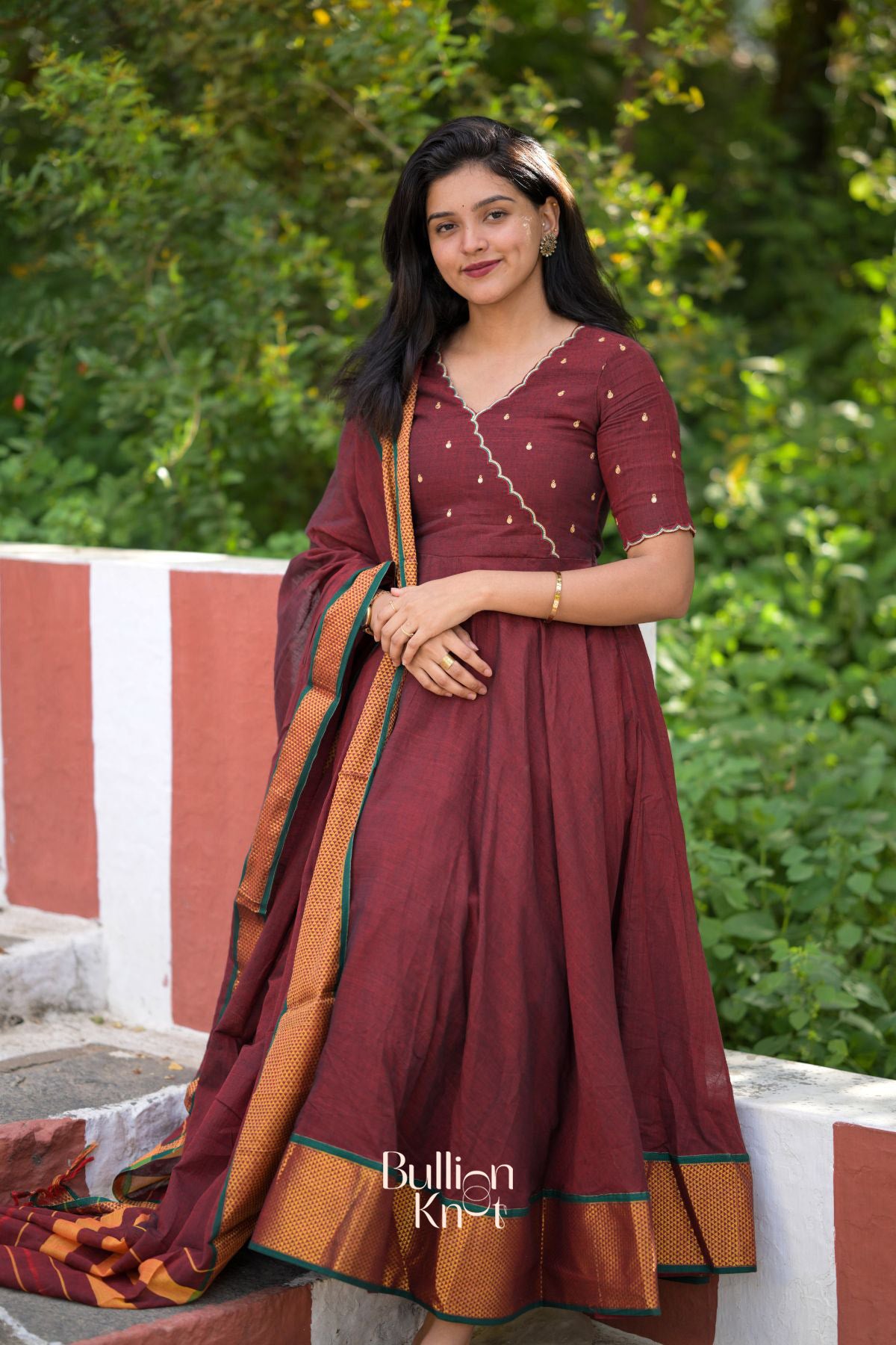 Mokshika Dharwad (Dress) in Maroon