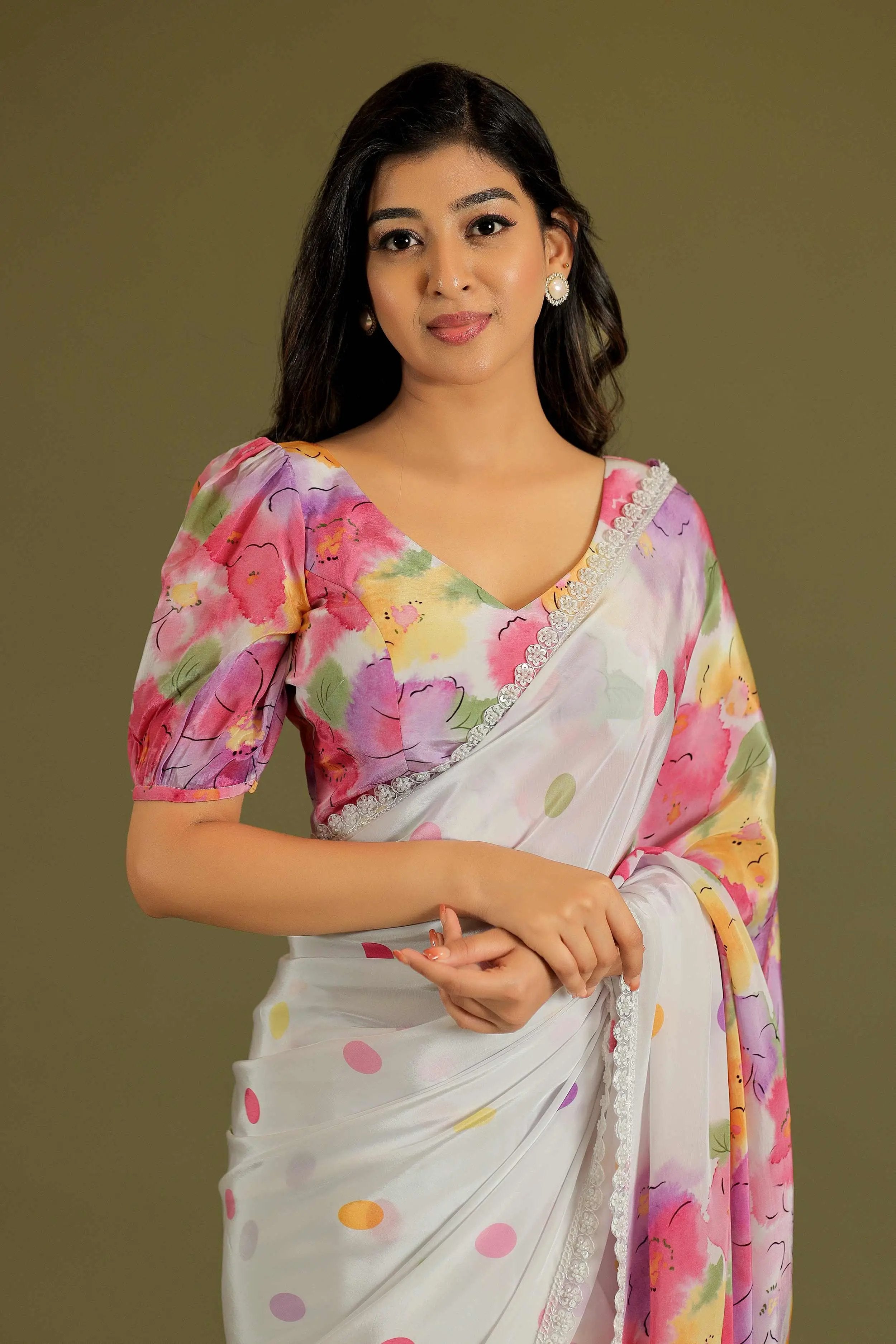 Morning Glory Retro Prints Saree